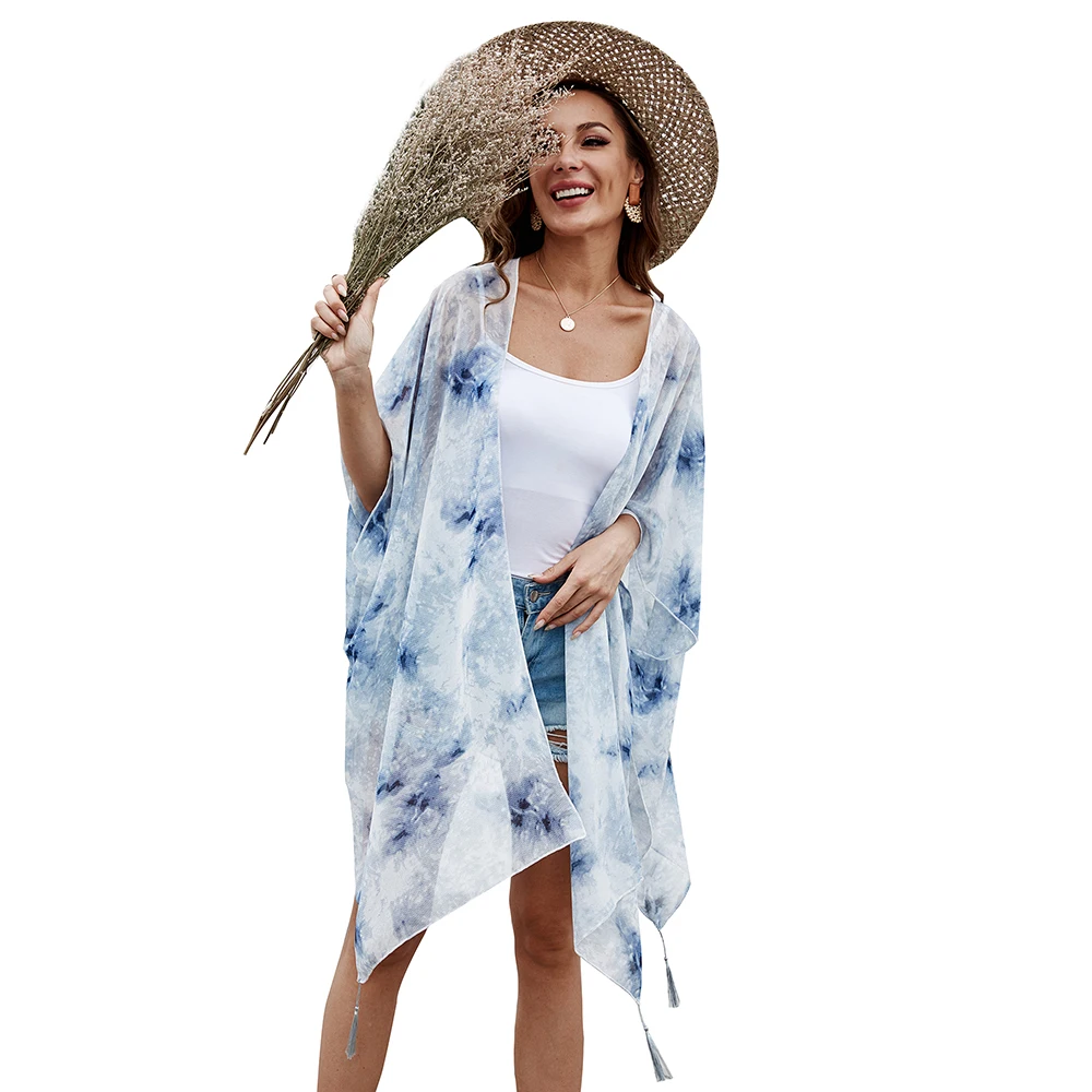 

2020 New Arrivals Floral Print Printed Ladies Front Open Beach Dress Japanese Style Kimono, Colors