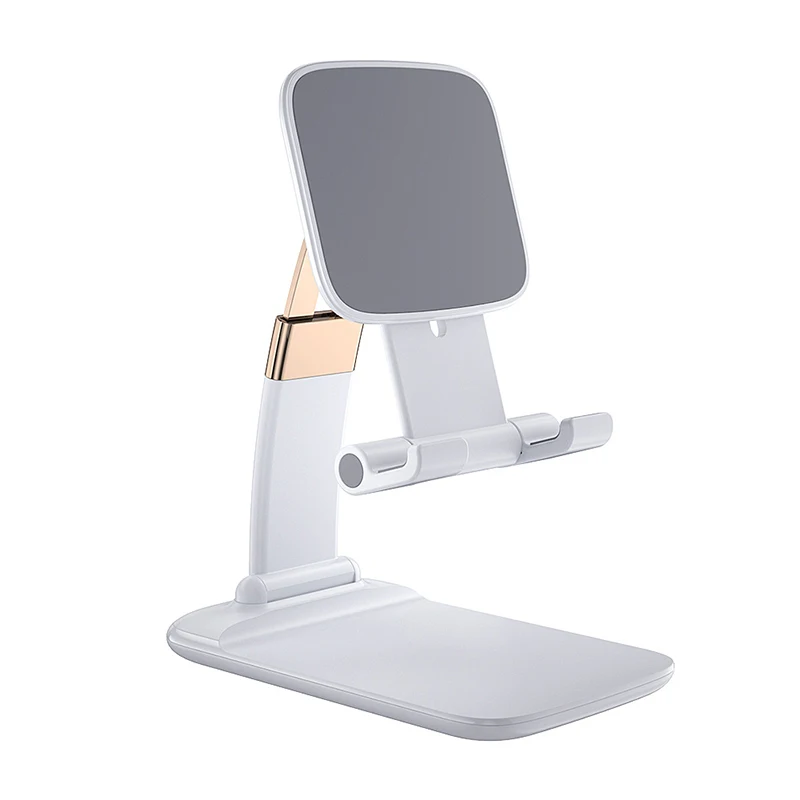 

Custom Logo Extend Lazy Tablet Phone Stand Fixed Adjustable Lifting Portable Metal Zinc Desktop Folding Mobile Phone Holder, Black/white