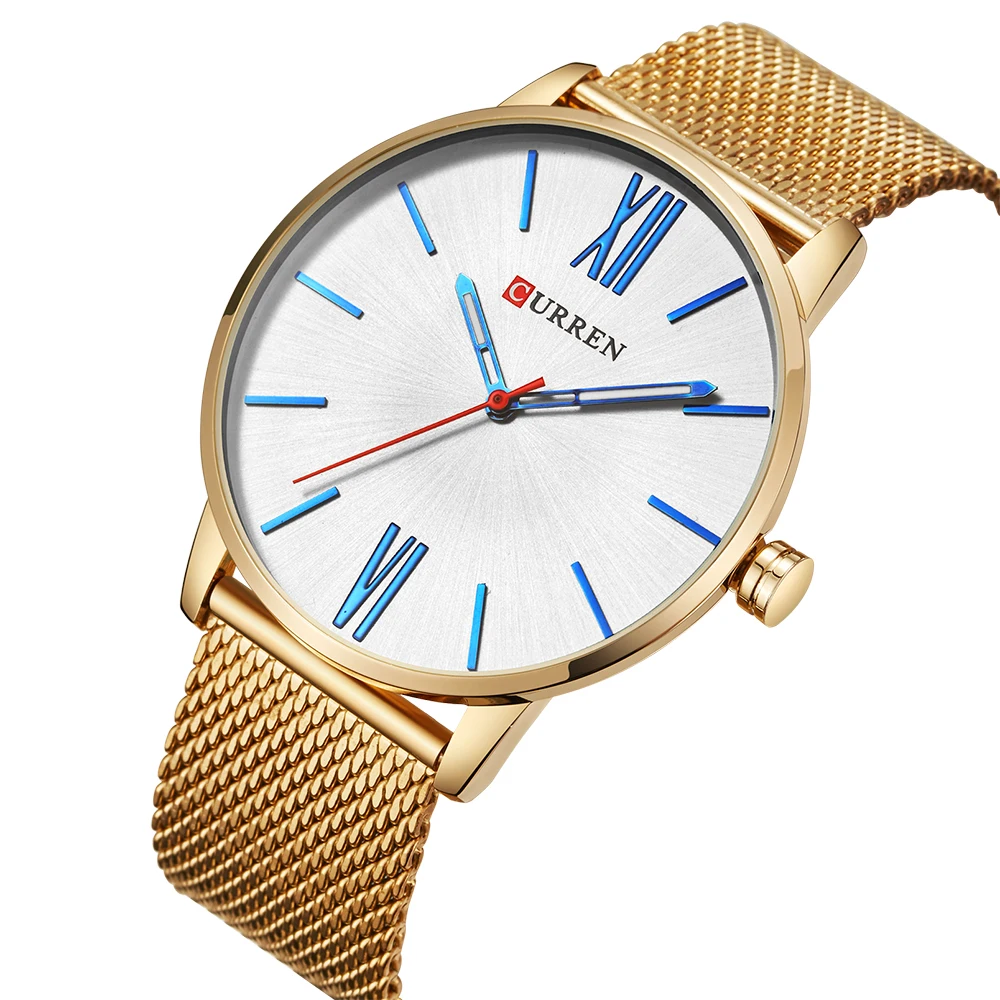 

CURREN 8238 Simple minimalism luxury quartz wrist watches for men relogio masculino black gold stainless steel reloj