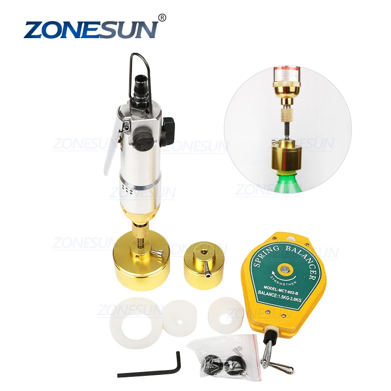 

ZONESUN Manual Pneumatic Bottle Capping Machine Screwdriver Set Aircrew Driver Bottle Capper Tools