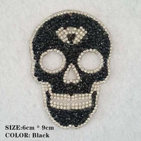 

Factory price hotfix rhinestone Two color heat transfer skull Hot fix Rhinestone transfers for Cap