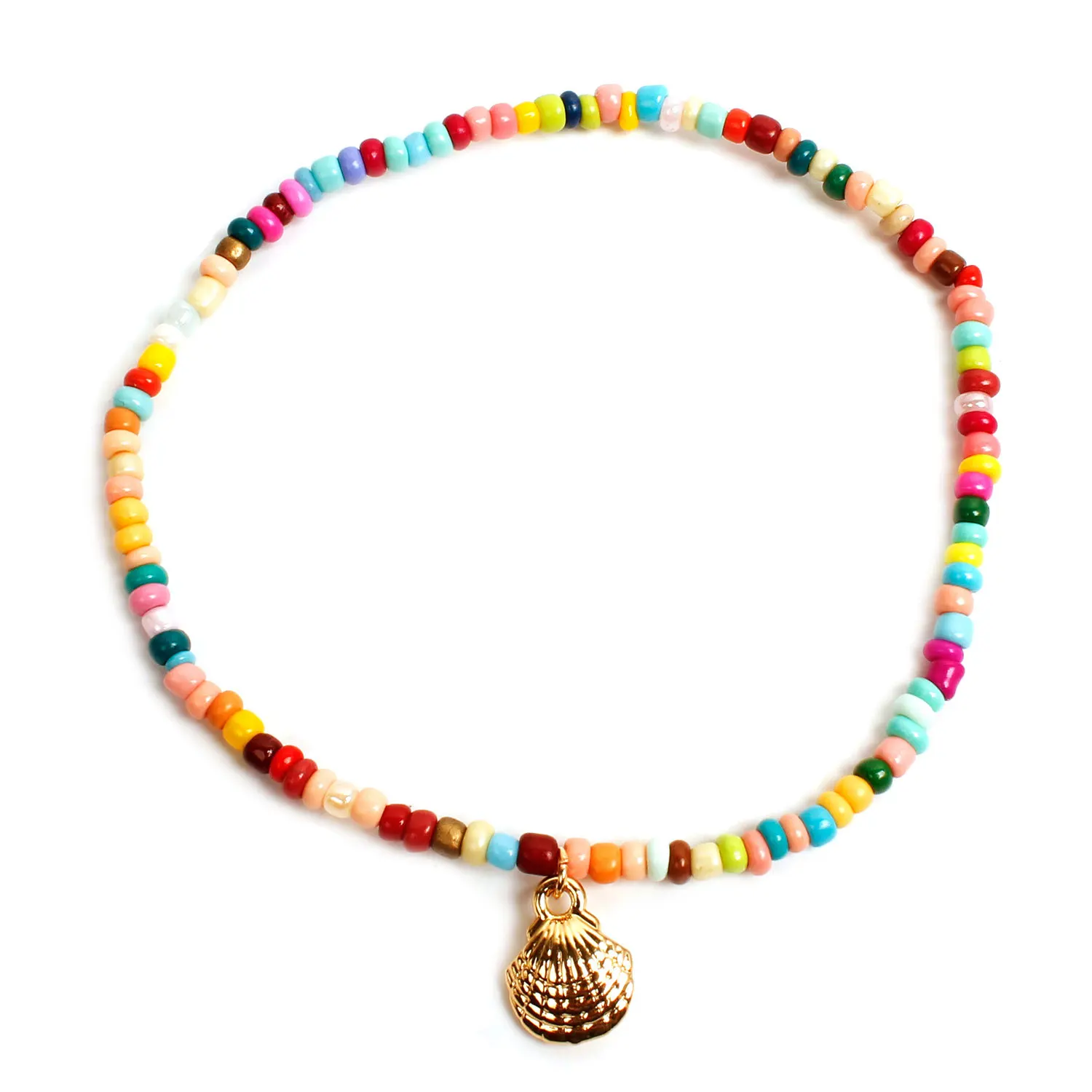 

wholesale Ornament Handmade adjustable Threading Colorful Female Hawaiian Alloy Shell Bead Beach Anklet