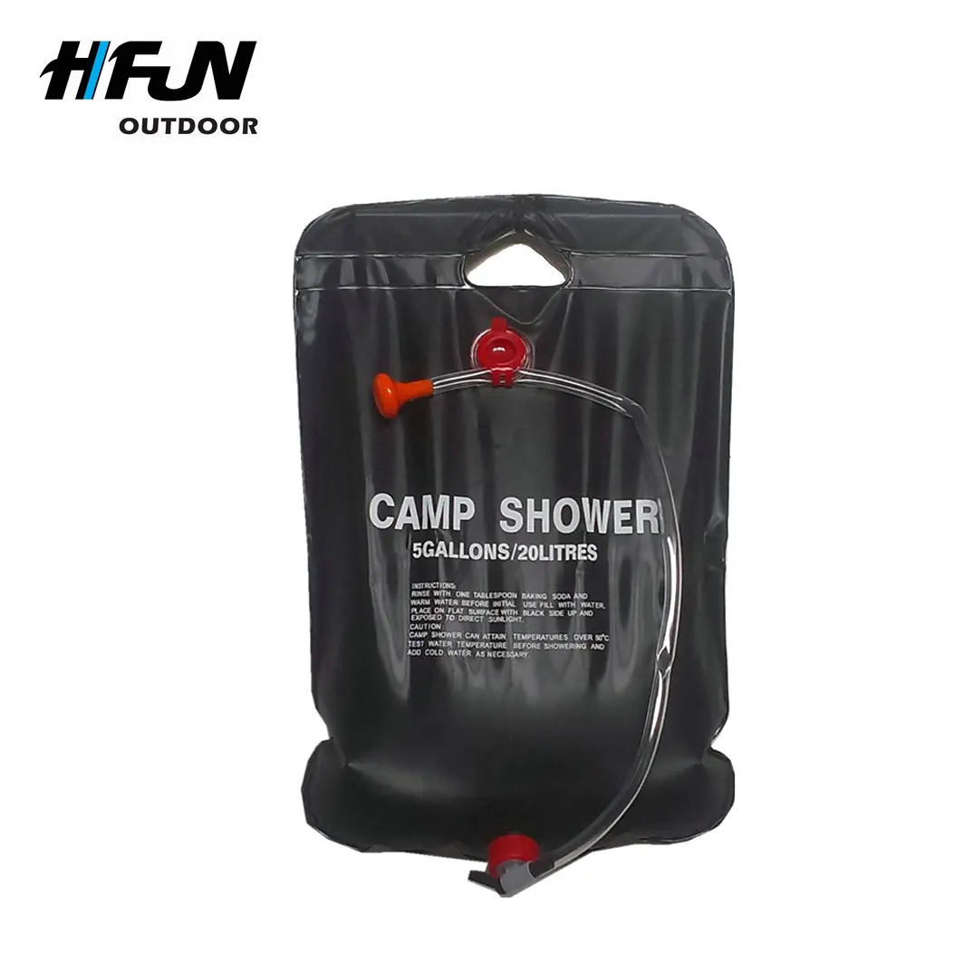 

5 Gallon 20L Foldable Portable PVC Shower Water Bag with Solar Heating Outdoor, Black,green or custom
