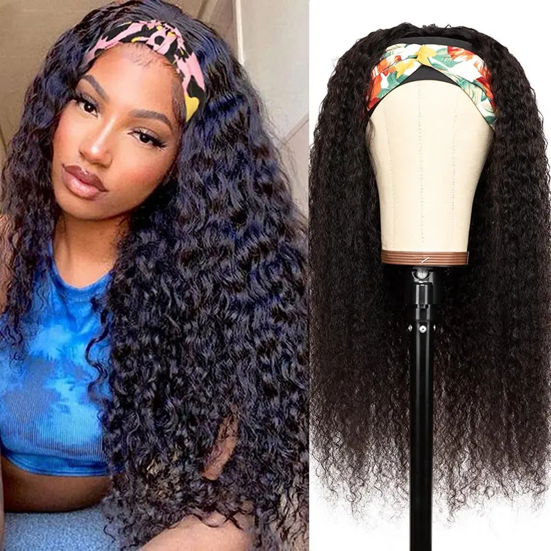 

150% 180% Density straight waterr loose wave kinky curly Wholesale Remy Headband Human Hair For Black Women