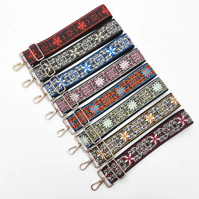 

New ethnic embroidery jacquard bag belt 5cm wide and thickened long shoulder belt messenger women's bag load reducing strap, Different colors