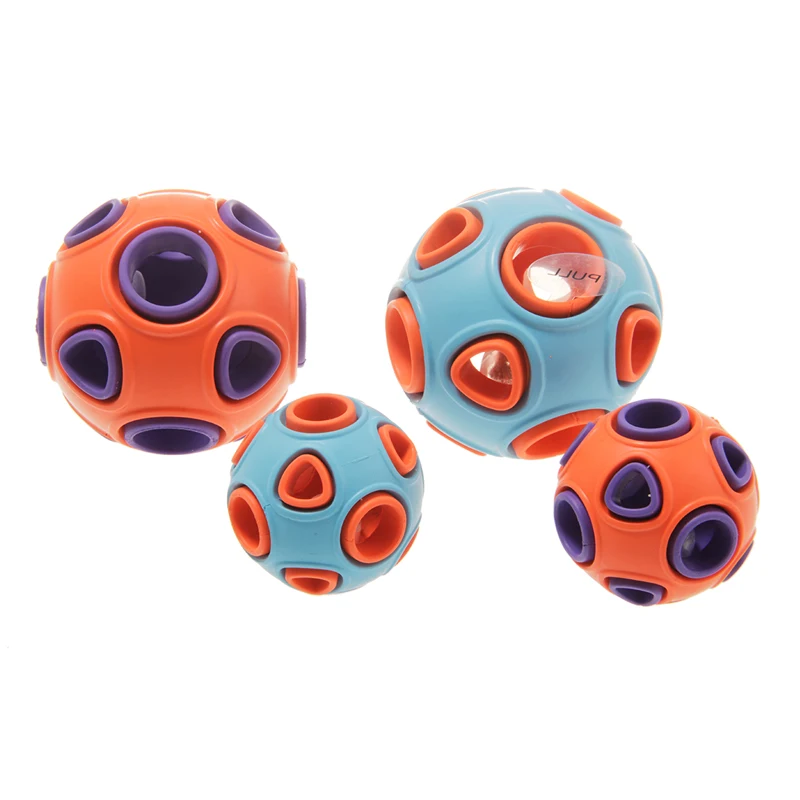 

Wholesale dog bite toy ball ring sound molar training ball Teeth Bite -Resistant Chew ball toys pet toys, Orange, yellow,blue