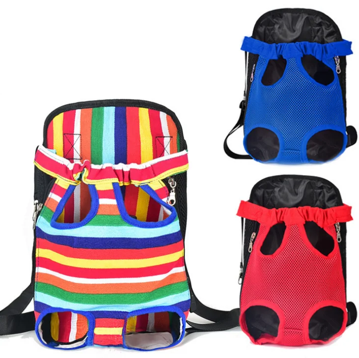 

Pet Dogs Cats Outdoor Carrier Backpack Canvas Legs Out Front Bag pet bag
