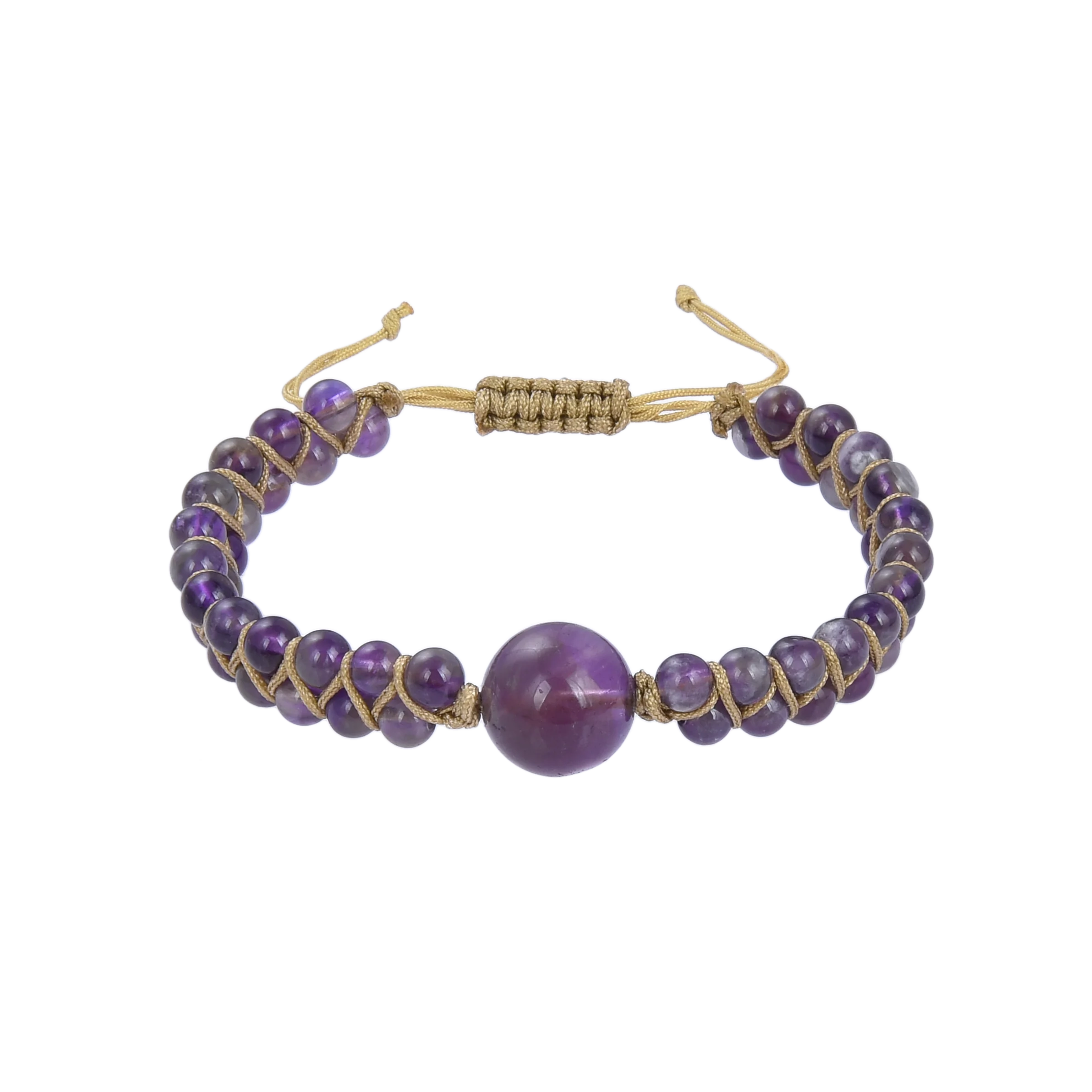 

New fashion natural stone bracelet braided women trendy Yoga gemstone amethyst bracelet