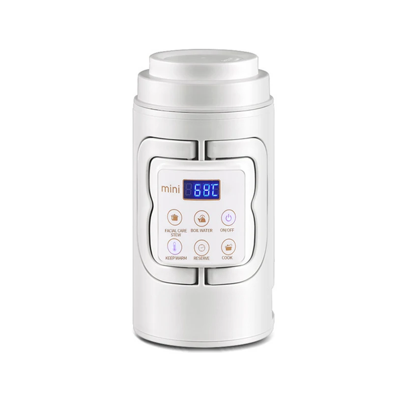 

Smart Portable Travel 700Ml Instant Thermos Car Mix Tea Heater Heating Coffee Warmer Electric Cup, Silver white