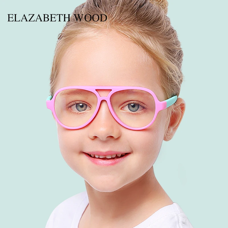 

RENNES [RTS] The New design colorful round frame Silica gel material kids glasses, As the picture shows