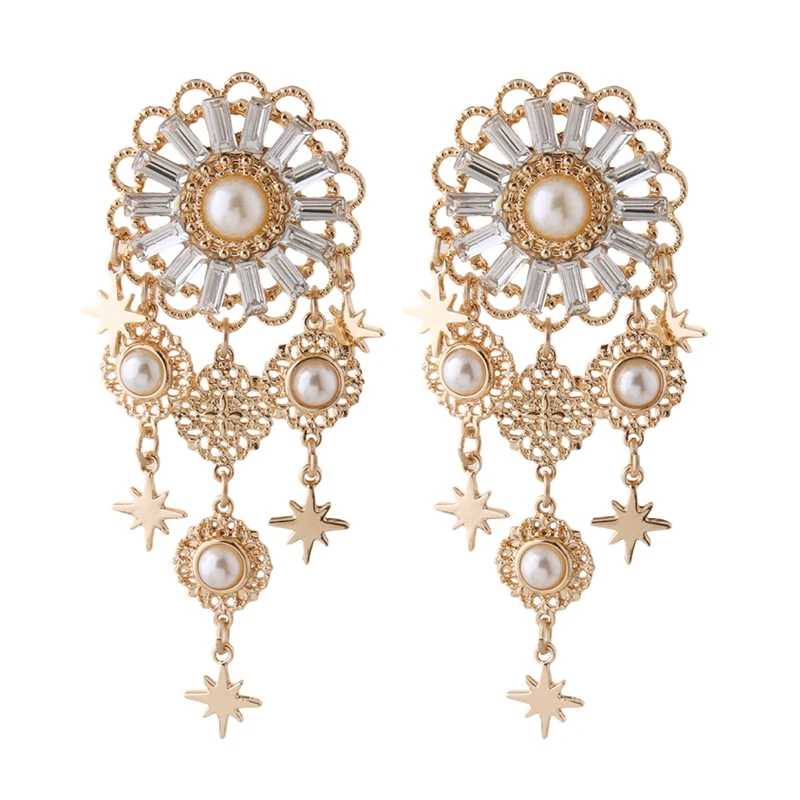 NeeFu WoFu Crystal Long Earrin