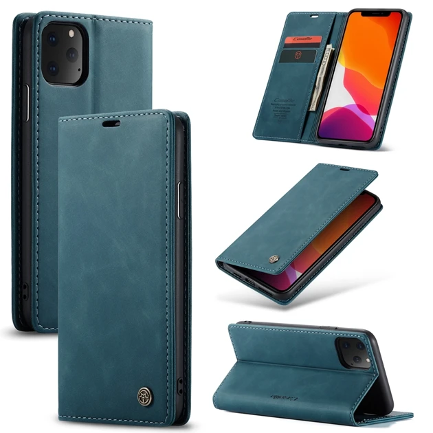 

Caseme Retro Wallet Leather Case For Iphone 12 11 PRO MAX X XS MAX XR 8 7 PLUS 6 6S SE 5 5S For Samsung S20 Ultra Flip Cover