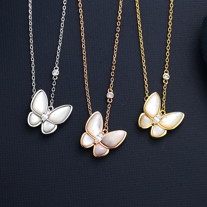 

Jessy Jewelry 2021 Women Girls Fashion Chain Necklace Pendants Diamond Butterfly Necklace for Girls Women, As shown