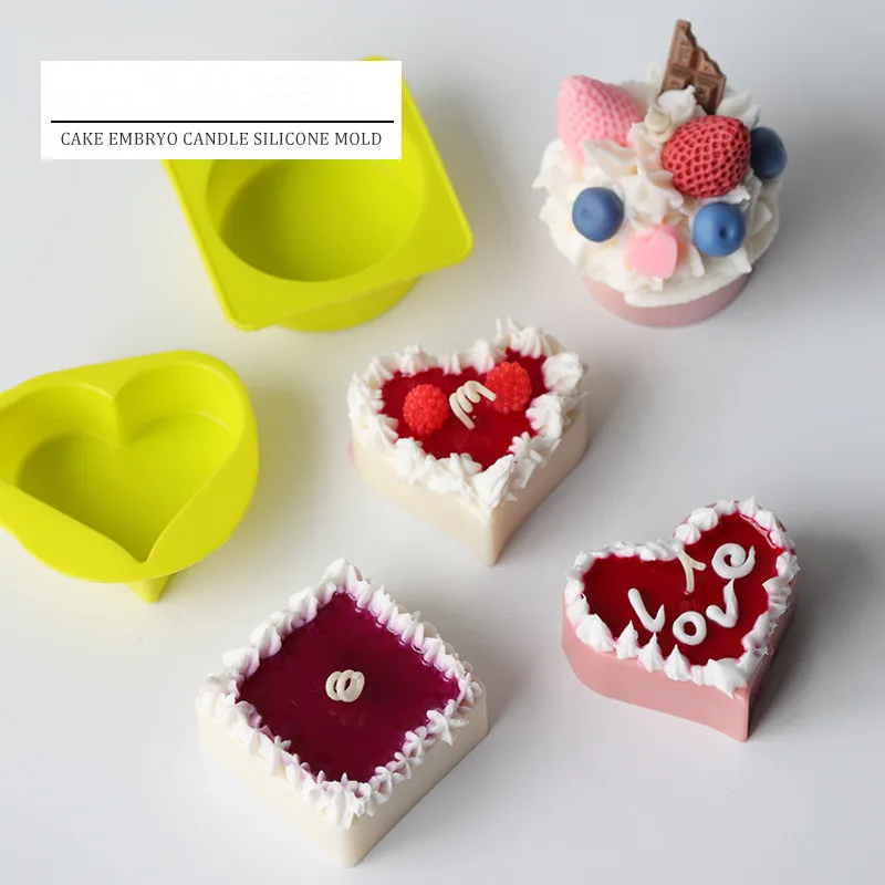 

LOVE'N LV459C Cake candle mold round square love and flower cake DIY silicone candle mould for birthday party