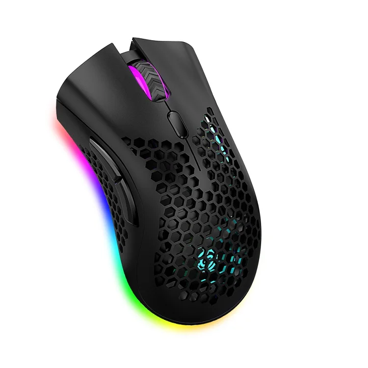 

BM600 Adjustable DPI Rechargeable dual model Gaming Mouse 2.4GHz USB Receiver Wireless Connection Mouse Hollow Honeycomb mice, Black / white / blue / pink