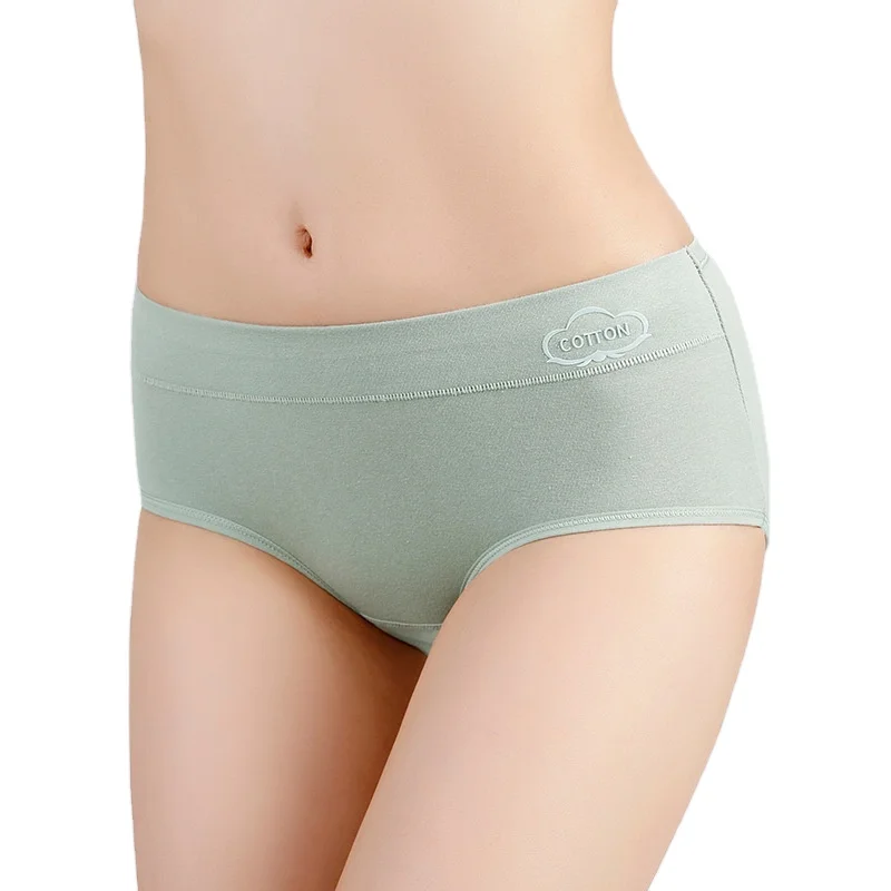 

Old Ladies Cotton Underwear Mid-Rise Graphene Anti-Bacterials Cotton Panties Fashion Women Combed Cotton Underwear, Skin, black, green, blue, gray, coral