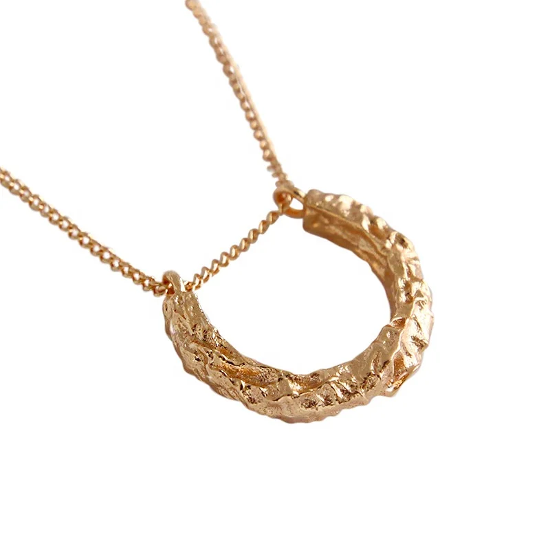 

NewSN96 U shape pendant necklace 925 silver link chain necklace