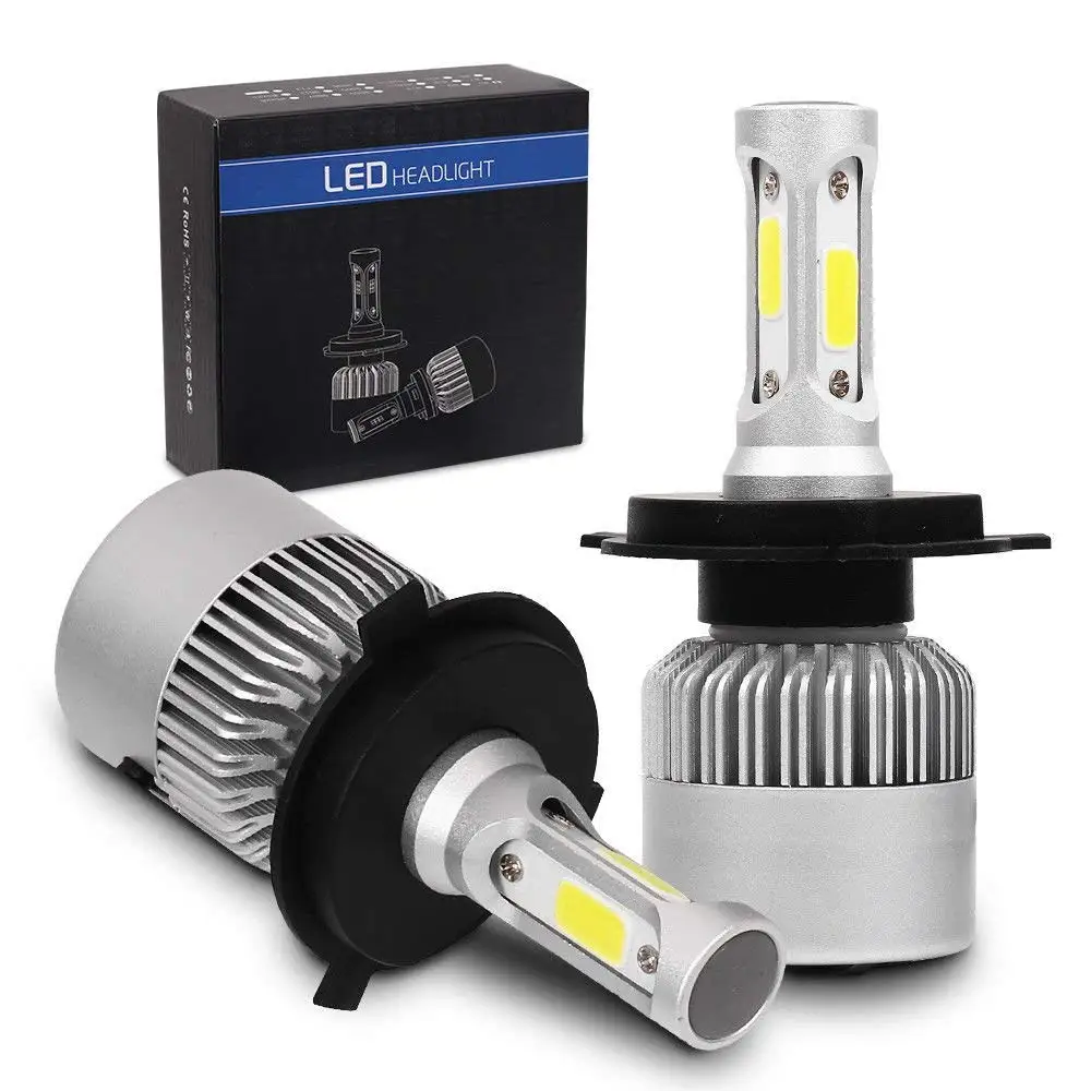 auto lighting system S2 cob car  9005 9006 h1 led light h4 h7 h11 72w 8000lm round led headlight bulbs for car