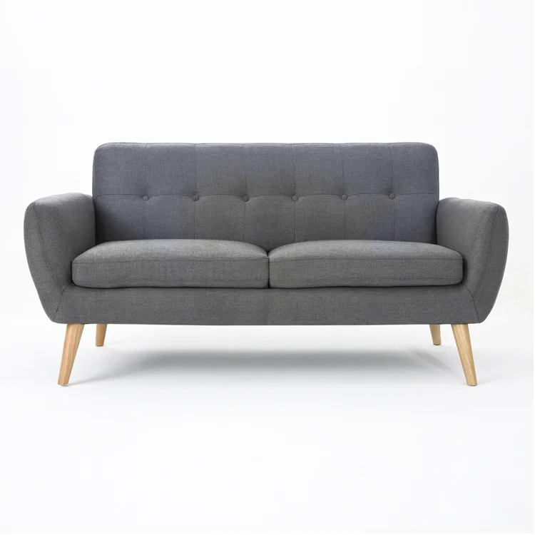 

Free shipping within the U.S Mid Century Modern Petite Fabric Dark Grey 2 seater Sofa