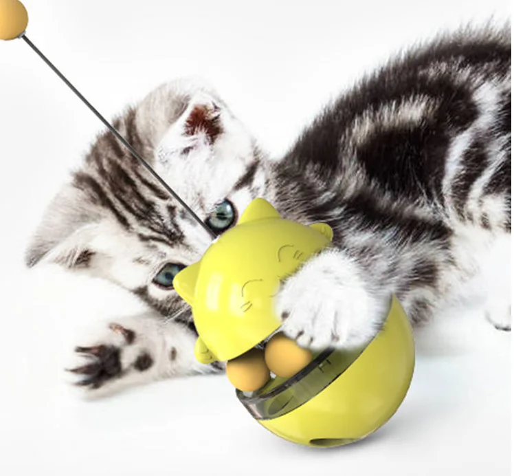 

Pet Cat Fun Feeding Toy Tumbler Feeder Cat Shaking Leaking Food Ball Fun Tumbler Pet Cat Toys