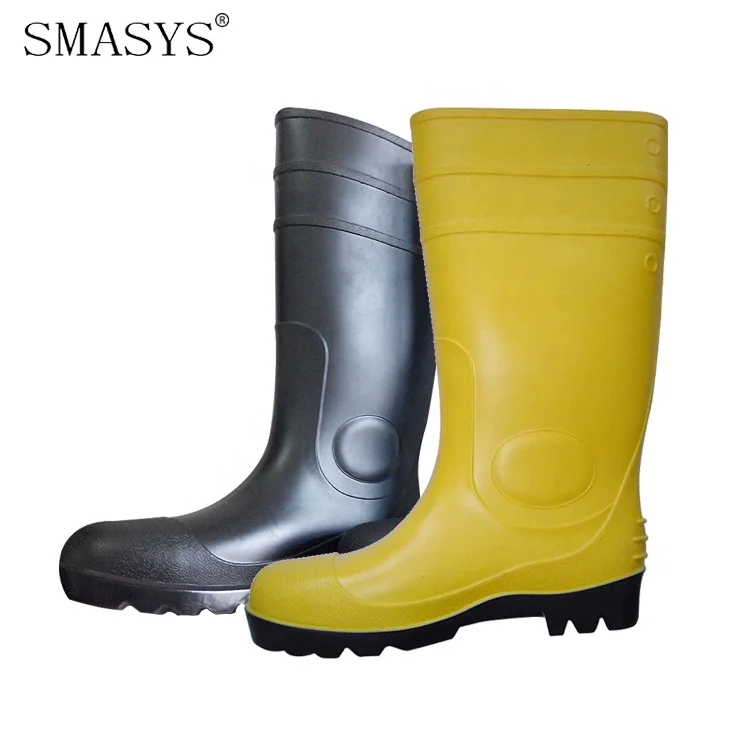 

SMASYS Custom Logo High Quality Cheap Rain Shoes Labor PVC Waterproof Safety Rain Boots, Colors
