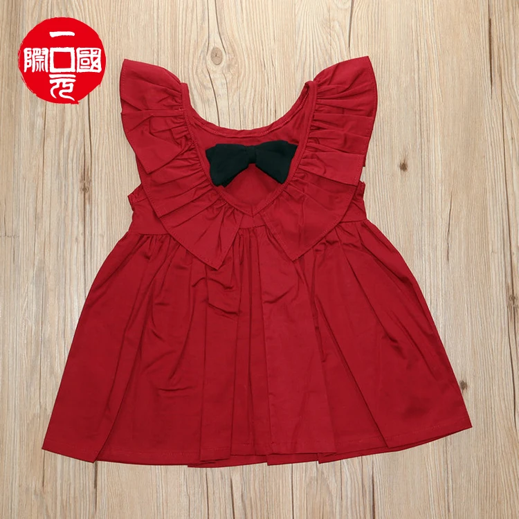 

Girls' spring/summer 2021 new cotton dress sleeveless bow princess dress