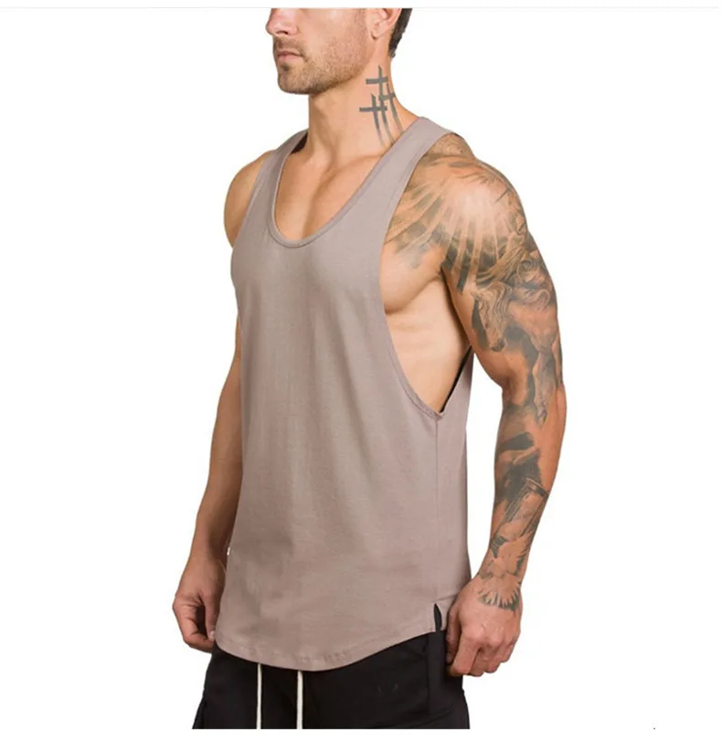 Wholesale Breathable Knitted Casual Sports Vest Fit Running Fitness Sleeveless Shirt Gym Tank Top Men
