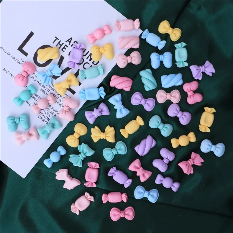 

Paso Sico  Design Colorful Cute Nail Marshmallow Candy Charms Kawaii Sweet Cotton Candy Nail Art Accessories