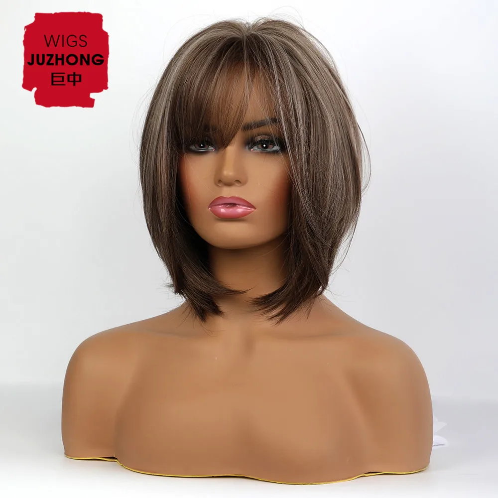 

Women's wigs brown highlight bob wigs simple afro fashion wigs