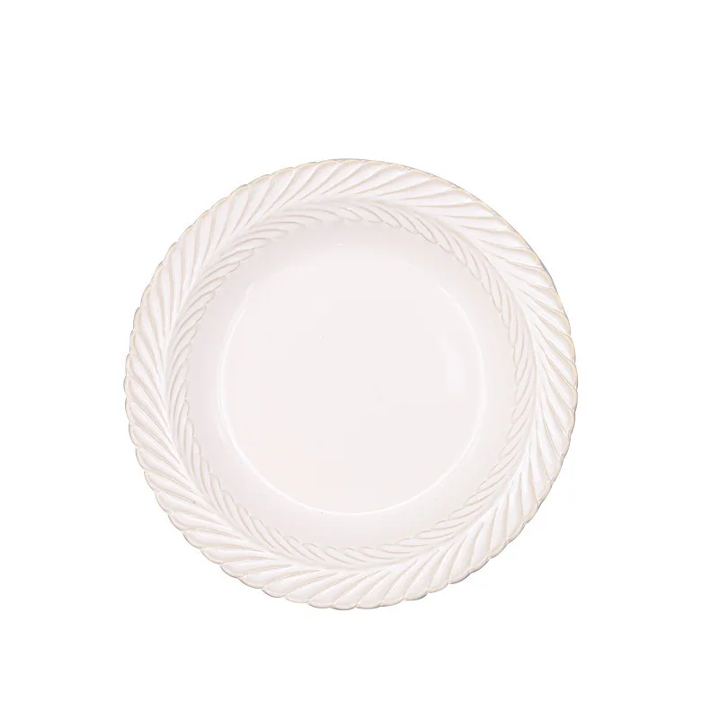 

HY wholesale Factory custom royal bone china dinnerware set cheap restaurant serving dish round white ceramic kitchen wares
