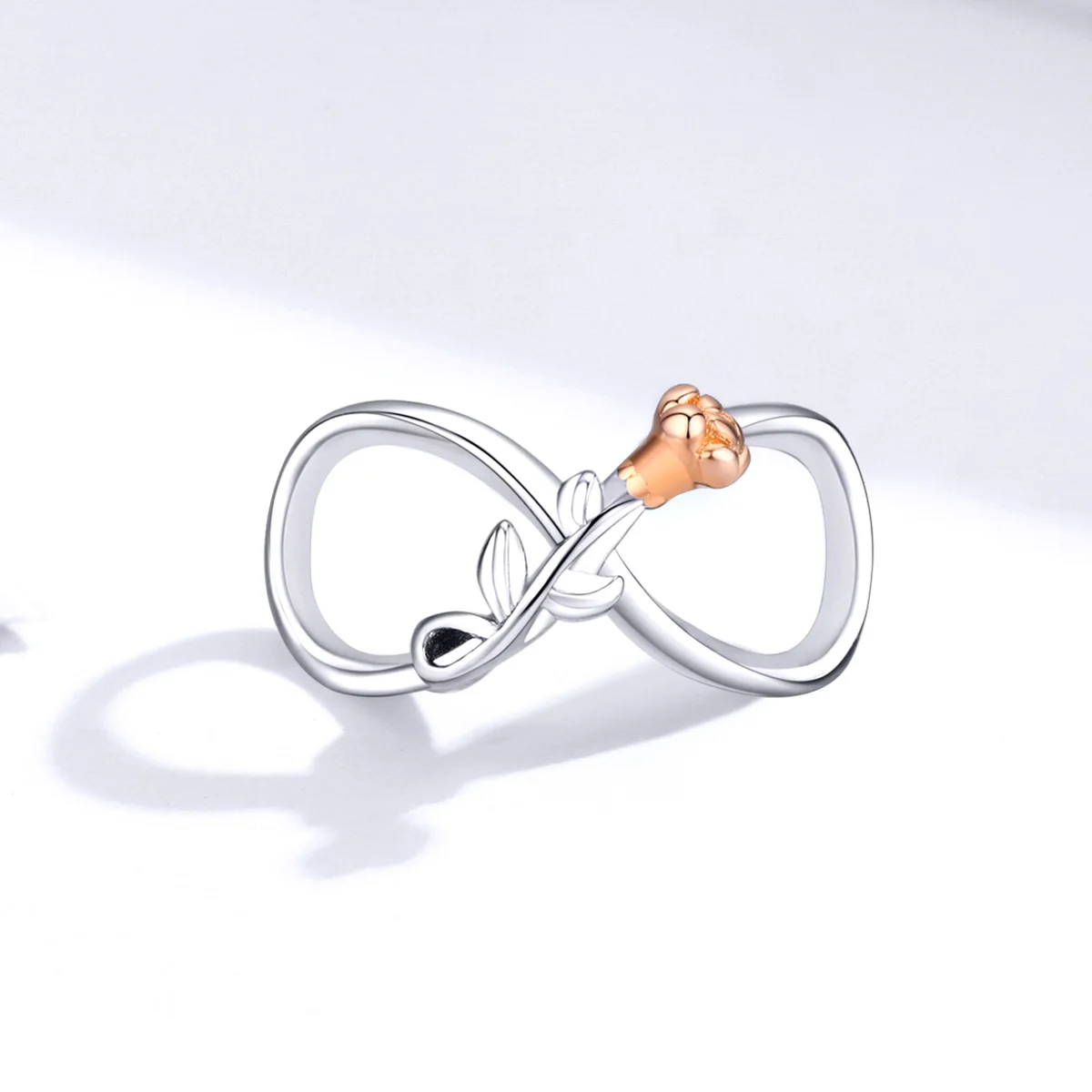 

925 Sterling Silver Geometric Infinite Love Rose Flower Charm