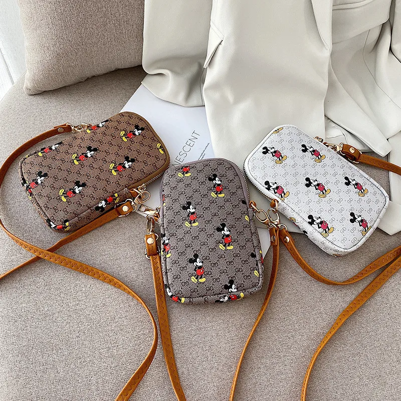

Bag Women 2021 New Fashion Cartoon Print Women's Shoulder Messenger All-match Trendy MOckey Mobile Phone Italian Tie Dye Nude Sp