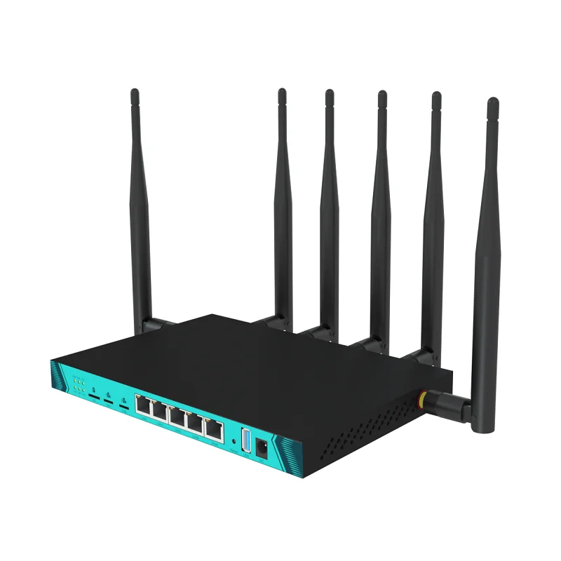 

high end 1200mbps gigabit ports bonding dual sim 4g cellular load balance function router, Black
