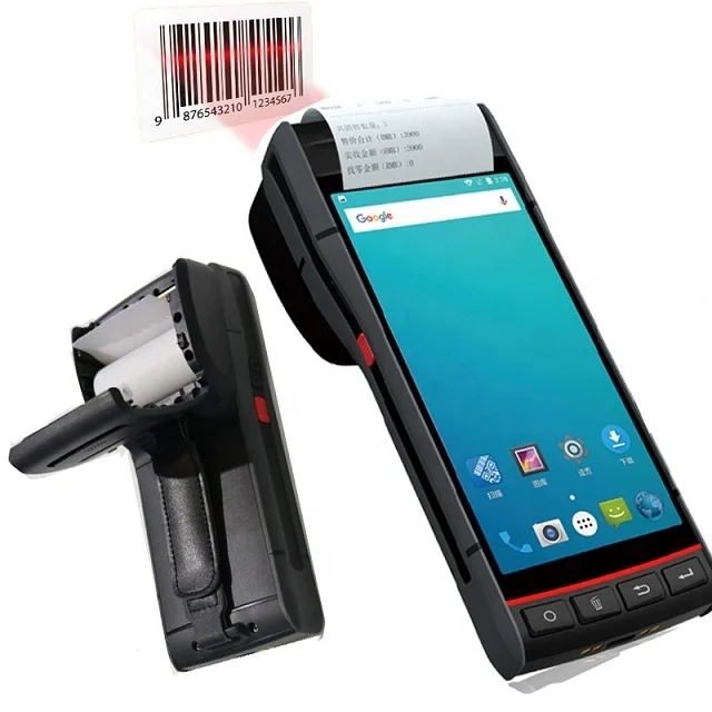 

5.5inch Touch Screen Portable Data Terminal 4G Wireless Barcode Scanner handheld pda with printer