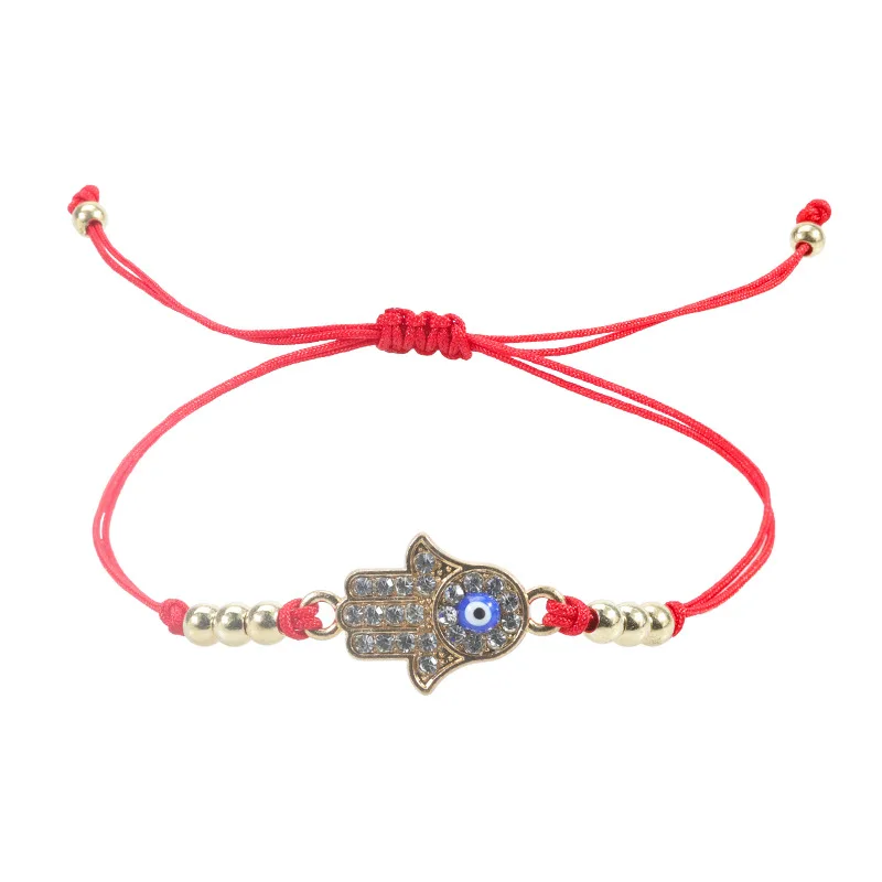 

Hand Palm Devil's Eye Bracelet Couple Red Rope Amulet Bracelet Lucky Angel's Eye Bracelet