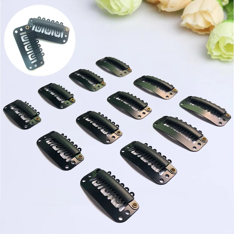 

hair clips in hair extension,Stainless Steel Snap Comb Wig Hair Extension Clips