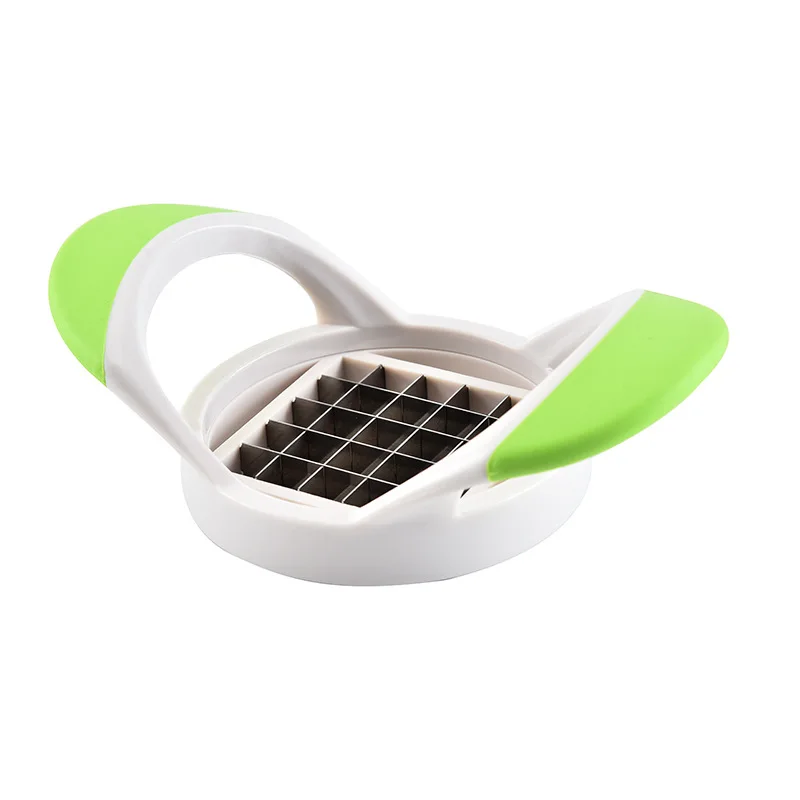 

Kitchen Accessories Stainless Steel French Fry Potato Chip Cutter Chopper Veggie Sweet Potato Slicer, Green