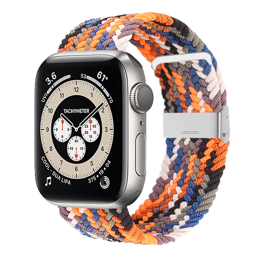 

Nylon Weave Loop Braided Solo Band Adjustable Sport Elastics Watch Strap for Apple iWatch Band with Buckle