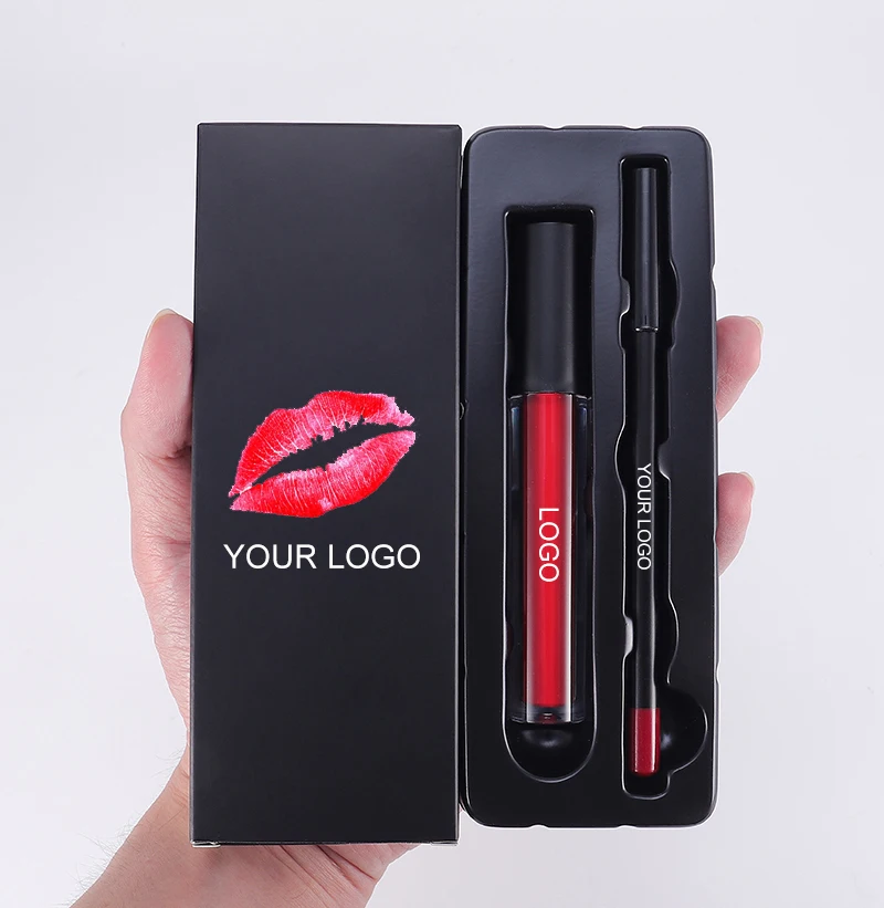 

L1#36r Wholesale lipstick set custom logo Long Lasting Cosmetic Vegan Private Label Matte Liquid Lipstick with lipliner