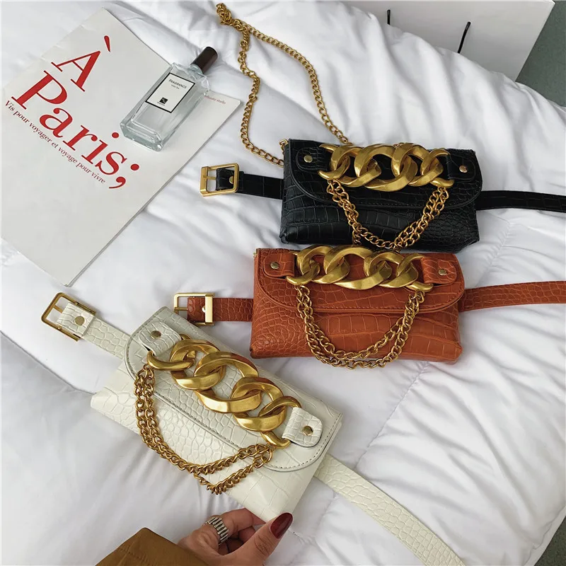 

2021 Hot Sell Ladies Casual Chest Handbags Women Chain Waist Bags For Young Lady Waist Purses