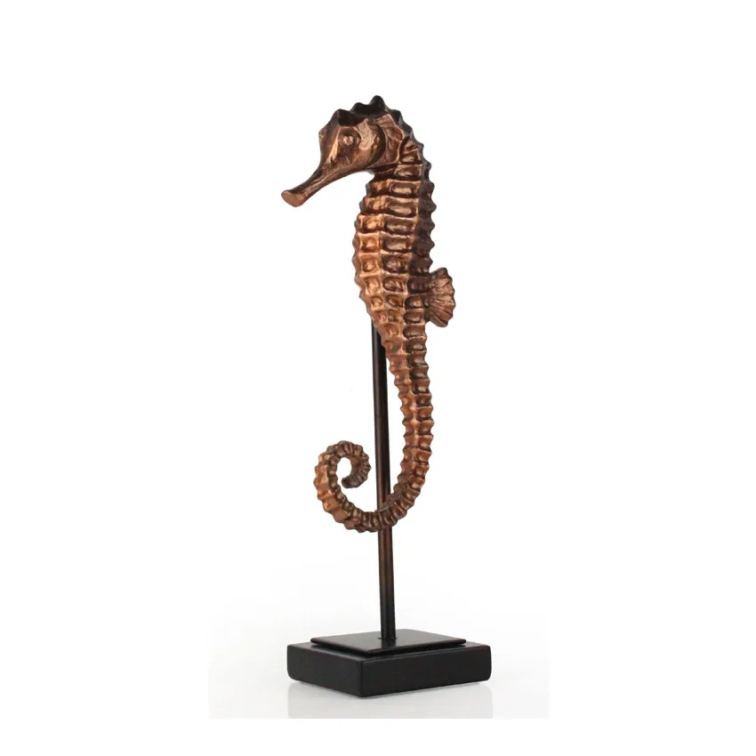 Vintage resin animal sea horse ocean ornaments hippocampus home decorative details