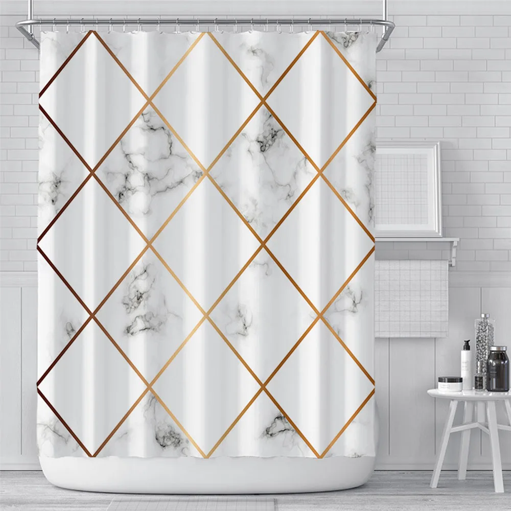

Customized Ombre Textured Waterproof Bath Curtain Washable, 180*180cm Geometric Shower Curtain
