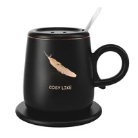 

Hot selling promotional Christmas Gift Ceramic mug 55 degrees thermostatic wireless charger