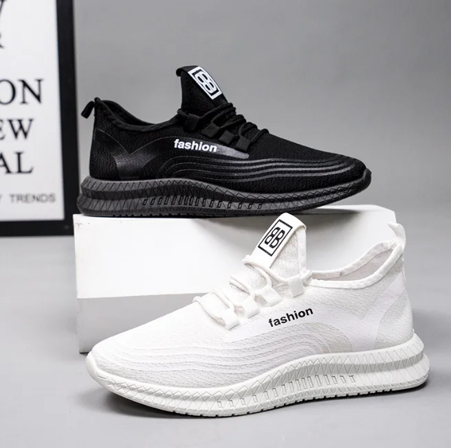 

Low Price No Brand Black Knit Sneakers Men 's running shoes