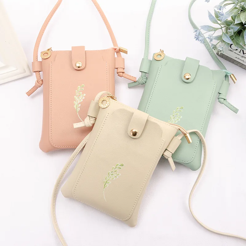 

New women Pu leather mini cute colorful ladies kids coin purse small cellphone bag sling bag crossbody bag for daily use