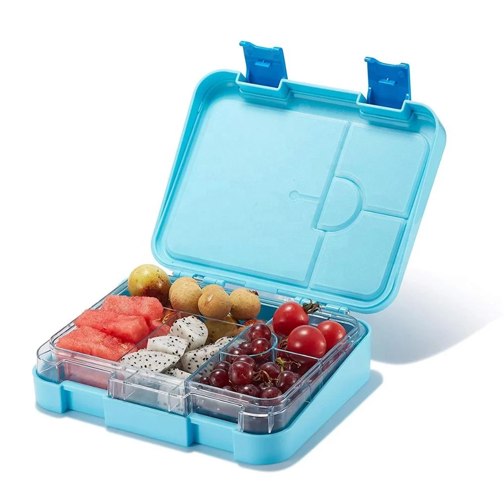 

Tritan school children take away food box 6 compartments kids and adults blue lunch bento box