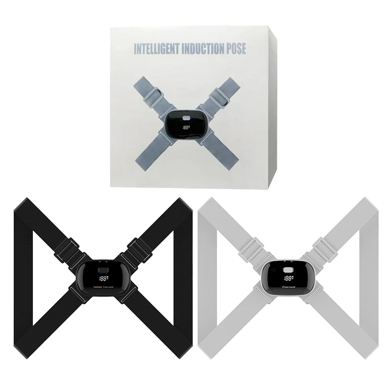 

Back Posture Corrector Belt Adjustable Clavicle Spine Back Shoulder Lumbar Posture Correction, Black,grey