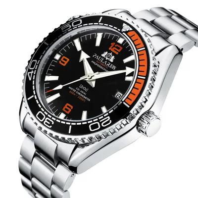 

PAULAREIS automatic mechanical luminous solid transparent steel belt men's watch AUTOMATIC WATCH, 14 colors