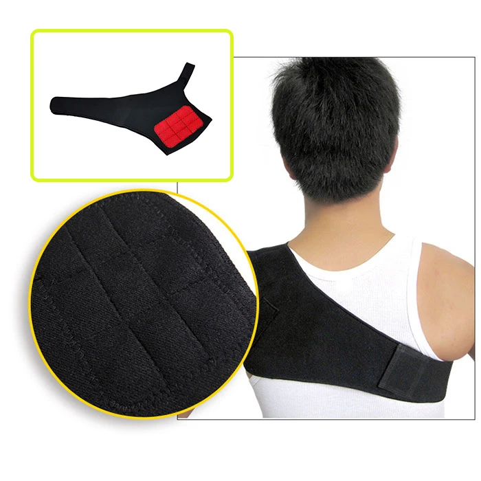 

Recovery Shoulder Brace Self Heating Tourmaline Single Shoulder Stability Support Brace Adjustable Fit Sleeve Wrap Men Women, Black or customized