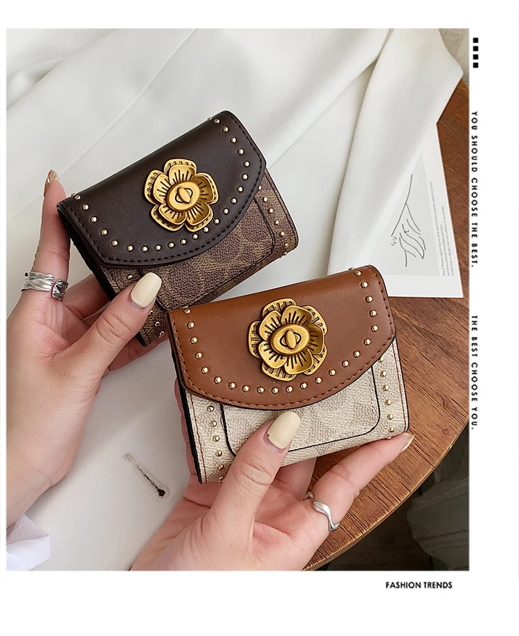 

Luxury Trendy Card Holder Women Wallet China Wholesale ECO Pu Leather Purse Women Card Slot Purse Nice Price for Women Wallets, 2 colors